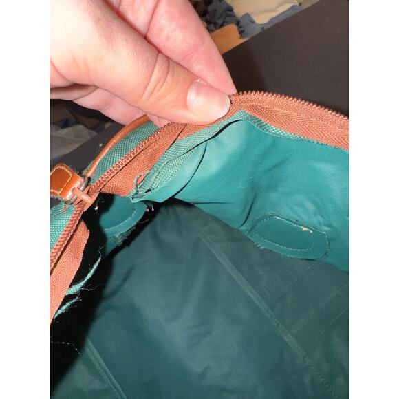 Polo Ralph Lauren Green Canvas Duffel Bag Leather Straps 90s 21" - Picture 8 of 8